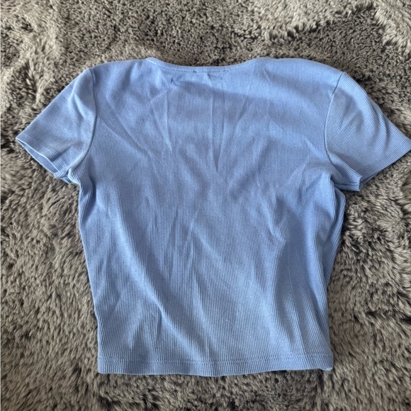 Zara ribbed blue crop top Size S - Picture 2 of 3